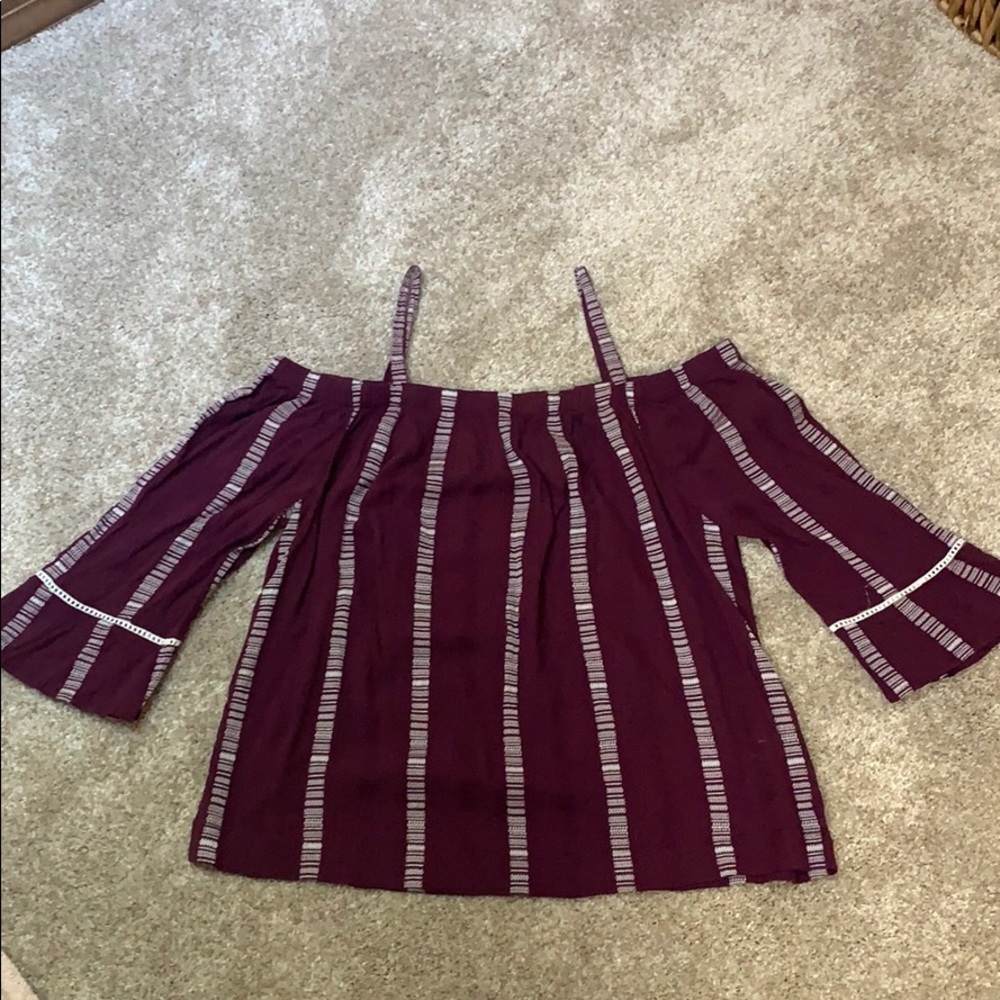 Boho Off the Shoulder Shirt, L